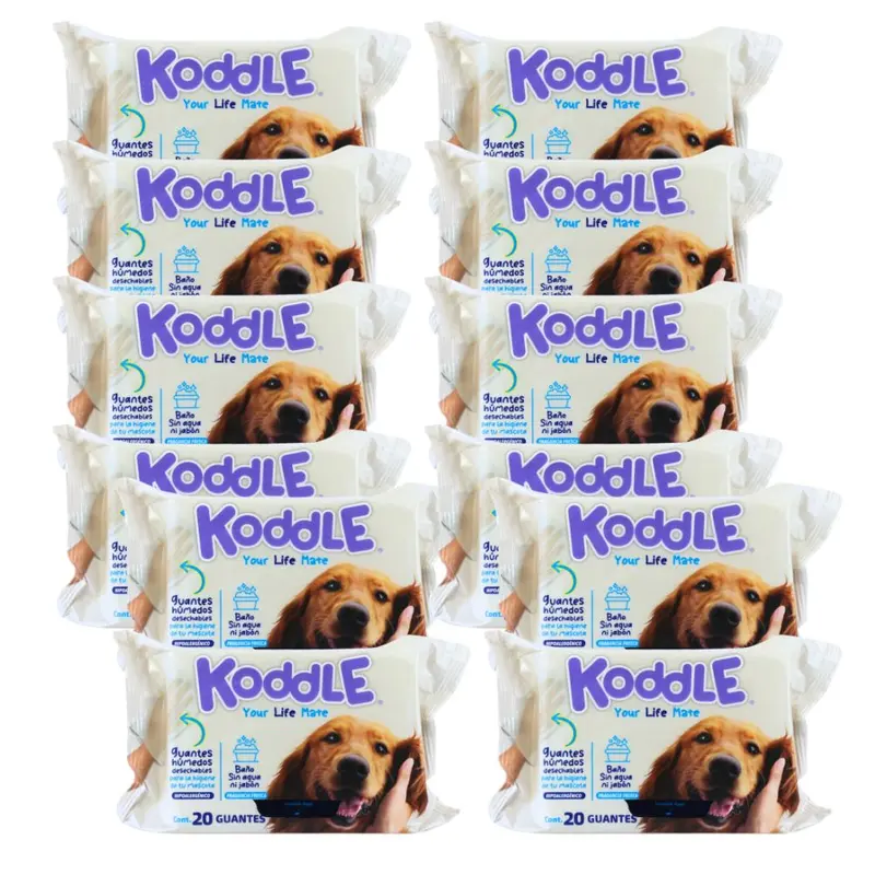 Koddle Guante Húmedo 20Pz Paquete Con 12 Bolsas
