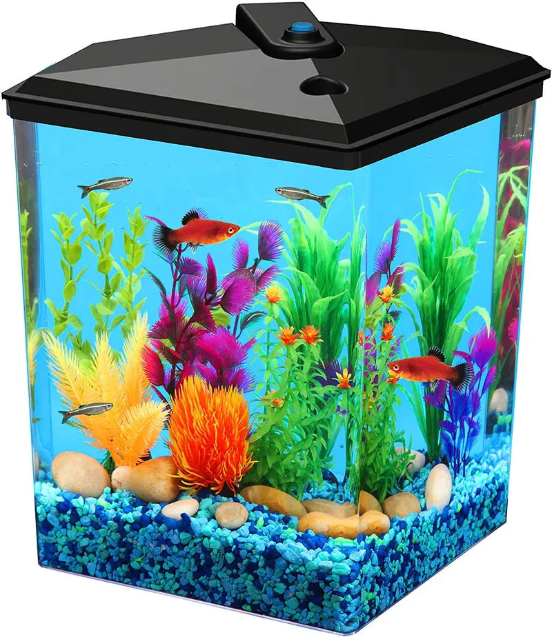 Koller Products AquaView - Depósito de pescado (2,5 galones, filtro de potencia, iluminación LED (AP25000FFP)