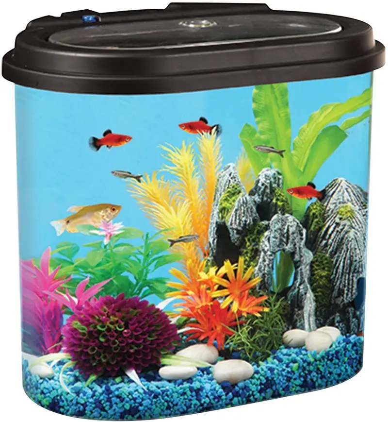 Koller Products AquaView - Tanque de pescado (4.5 galones, filtro de potencia, iluminación LED