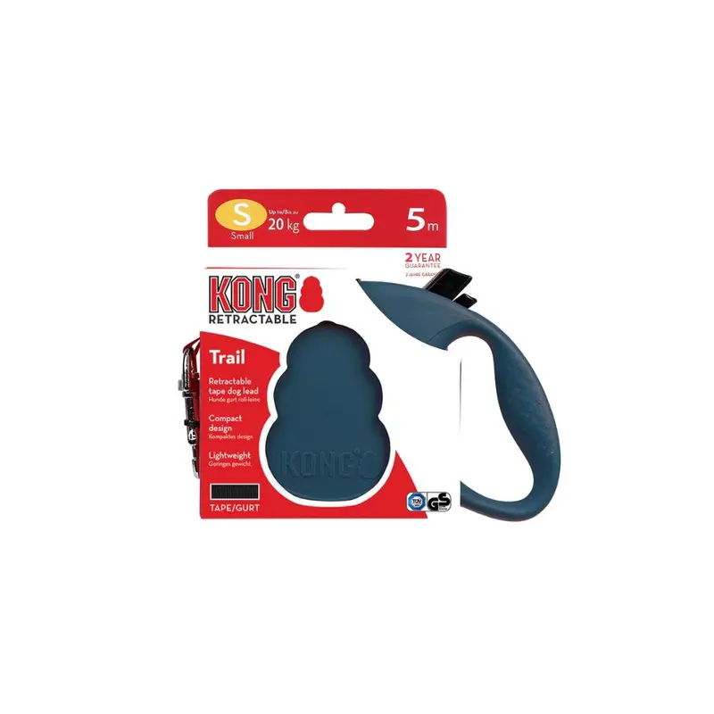 Kong Correa Retractil Trail Azul Chica