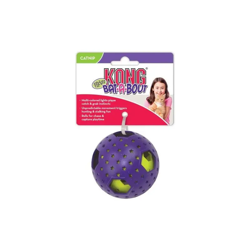 Kong Pelota Con Luces Multicolores C/Catnip *Descontinuado*