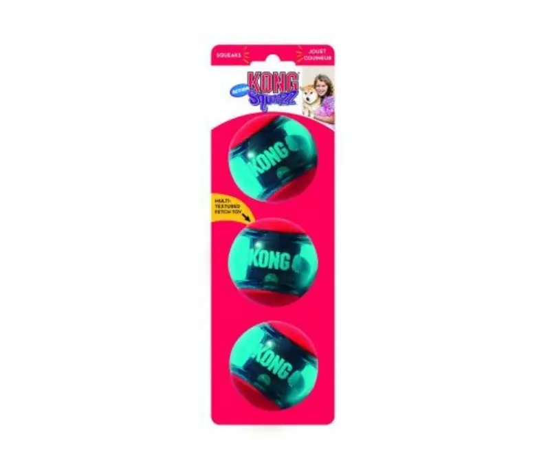 Kong Squeezz Action Ball Red para Perros x3