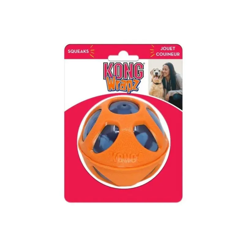 Kong Wrapz Pelota Con Chirriador Tamaño Chico *Descontinuado*
