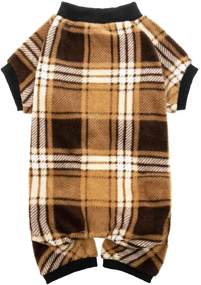 KOOLTAIL - Pijama para perro, a cuadros, para ropa de invierno para perros, suave y cálido, apto para perros pequeños, medianos y grandes