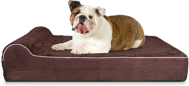 KOPEKS - Orthopedic Memory Foam Dog Bed With Pillow and Waterproof Liner & Anti-Slip Bottom