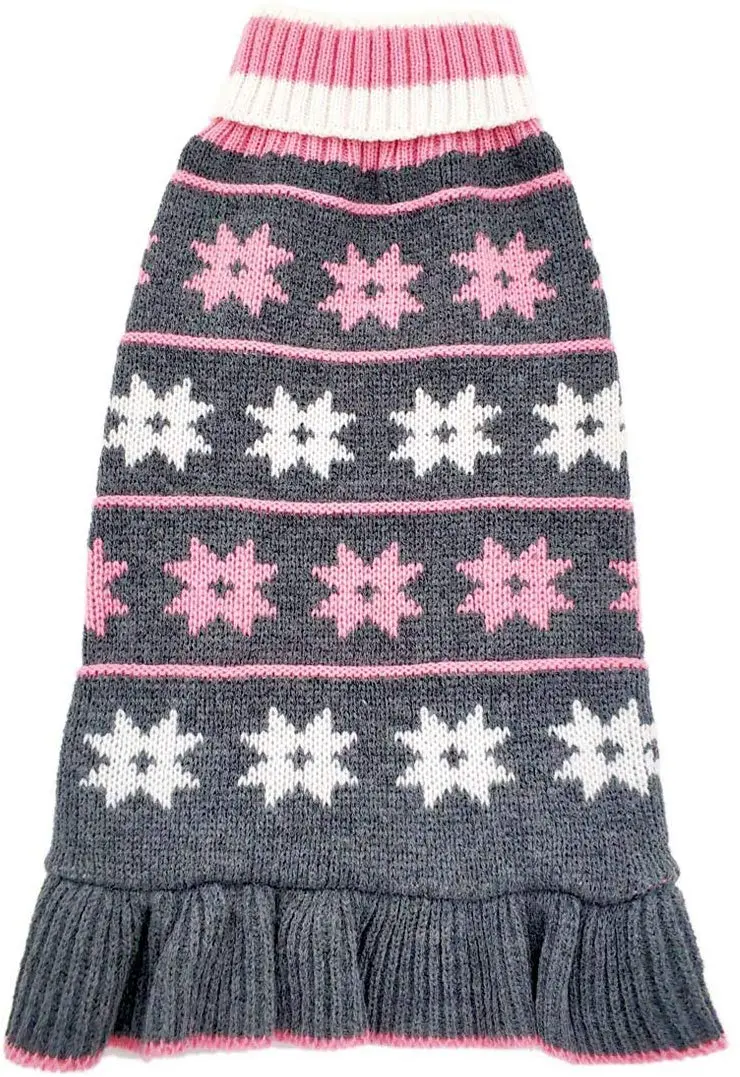 Kyeese - Suéter de cuello alto para perro, con agujero para la correa, ideal para otoño e invierno