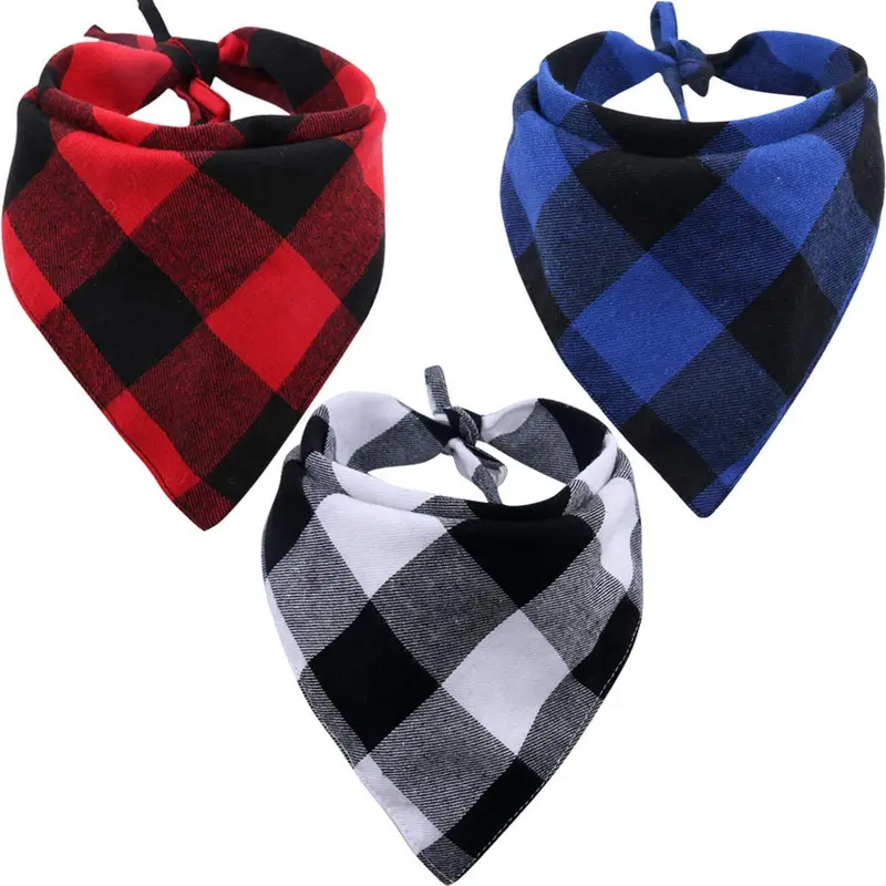 KZHAREE Paquete de 3 bandanas reversibles para perros, gatos, mascotas, animales
