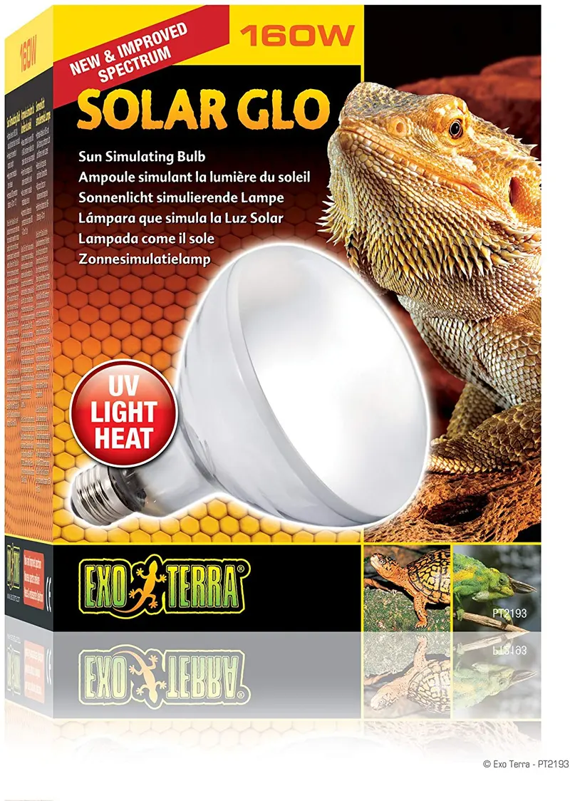 Lámpara de vapor de mercurio Exo Terra de alta intensidad, auto-lastrada, con luz UV y calor.