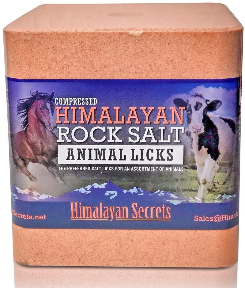 Lecho de sal del Himalaya comprimido para caballo, vaca, cabra, etc. Hecho de sal del Himalaya especialmente seleccionada de mayor calidad – Minerales distribuidos uniformemente – 100% puro y natural
