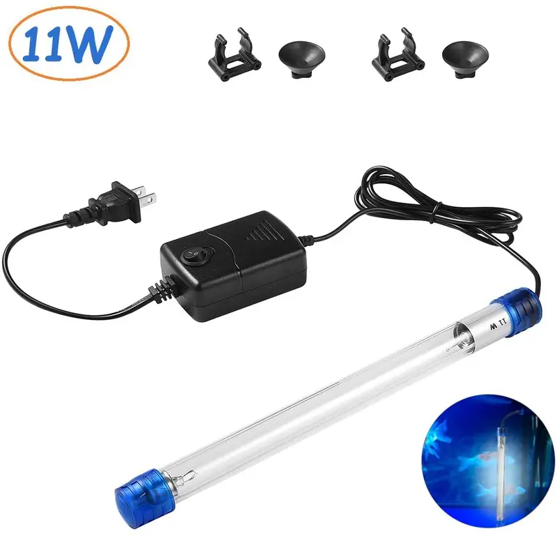 LEDGLE Luces de Acuario 13W & 11W & 7W Luz Sumergible Acuario Luz Limpia para Acuario Agua Limpia Verde Claro Impermeable Limpio Lámpara