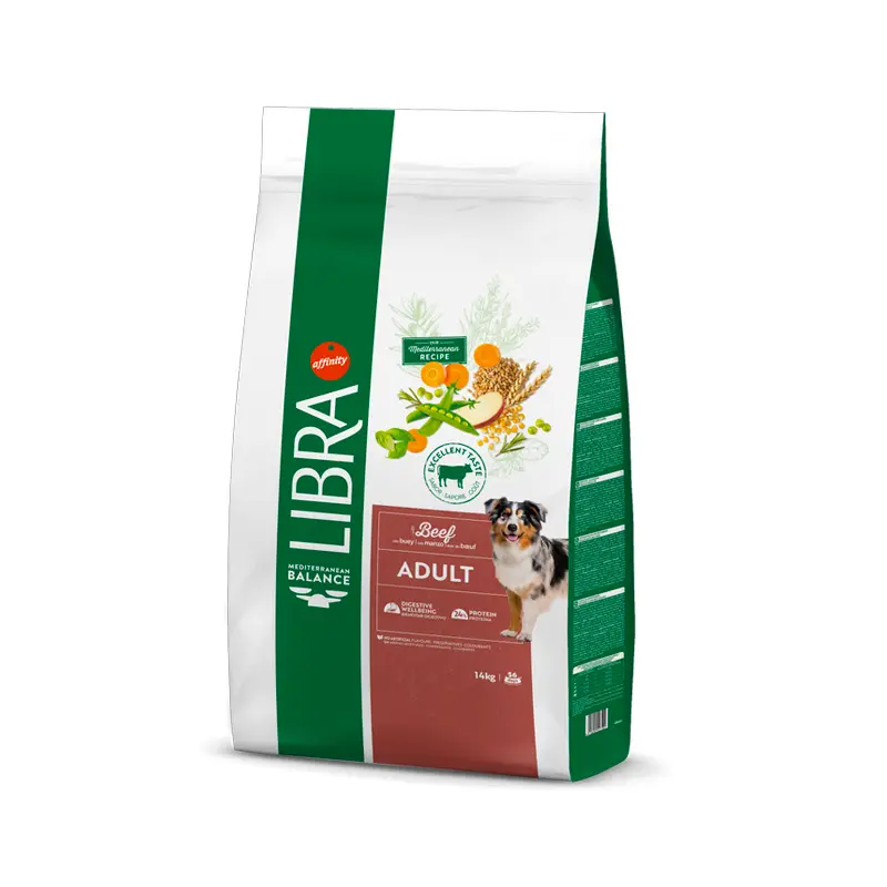 Libra con buey pienso para perros