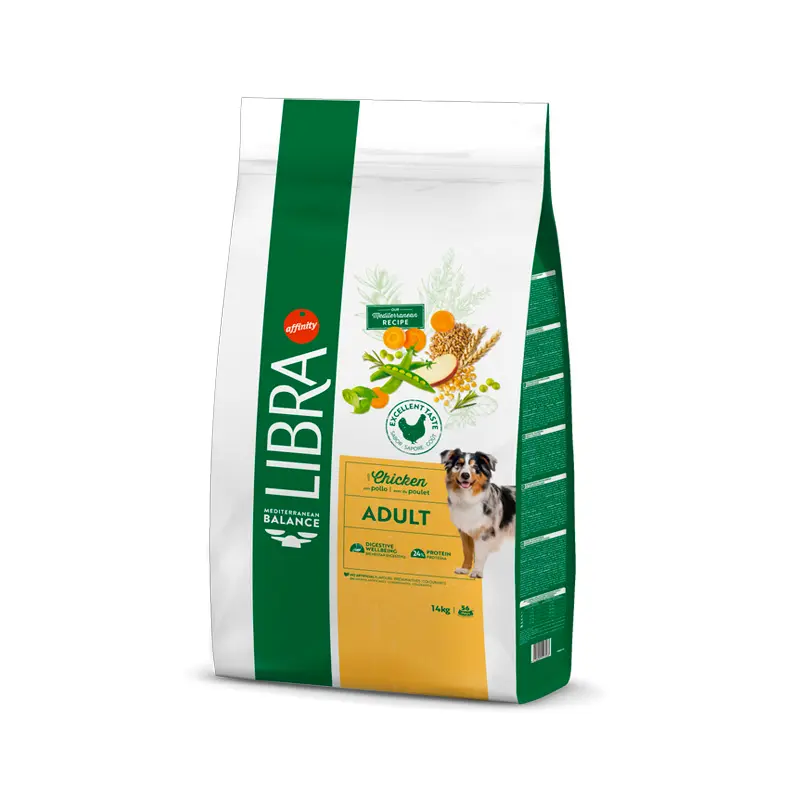 Libra con pollo pienso para perros