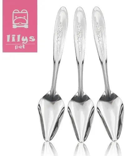 Lilys Pet 4.7" Bird Parrot metal Cuchara, Cuchara Medicina especial de alimentación cucharas de acero inoxidable Alimentación cucharas de mano para Peony Cockatiel Parrot