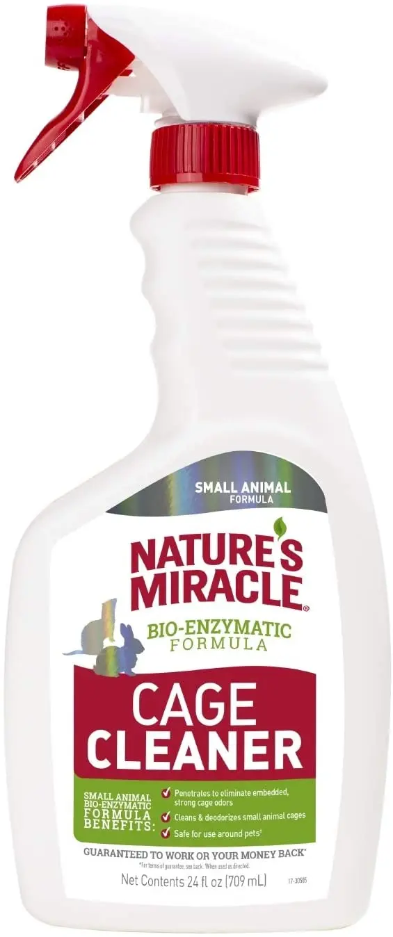 Limpiador de jaula milagro Nature's de 24 onzas líquidas, fórmula de animales pequeños