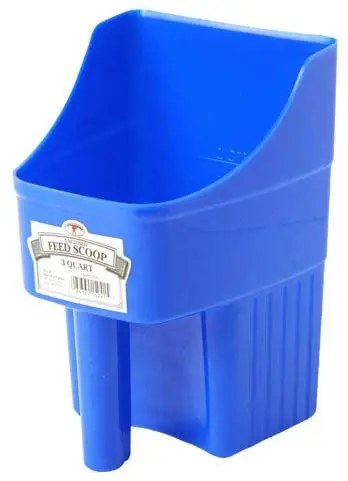 Little Giant cuchara de alimentación cerrada de plástico (azul) resistente, duradera, apilable, con marcas de medición (3 cuartos de galón) (Número de artículo 150415)