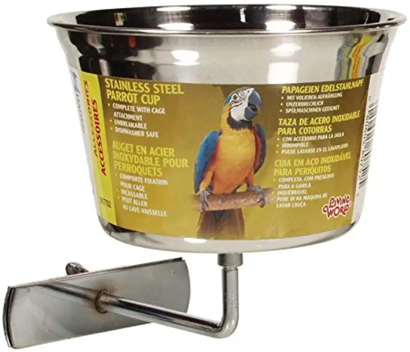 Living World Stainless Steel Parrot Cup
