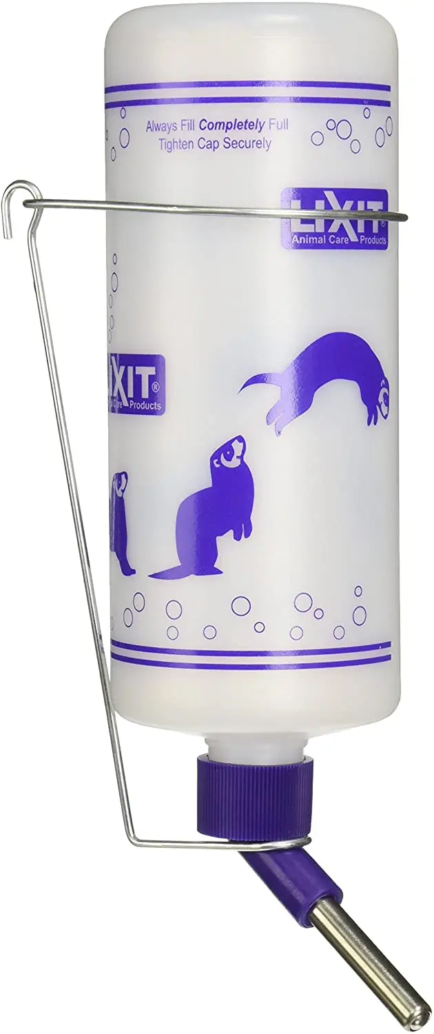 Lixit - Botellas de agua para hurones y conejos con soporte resistente., hurones