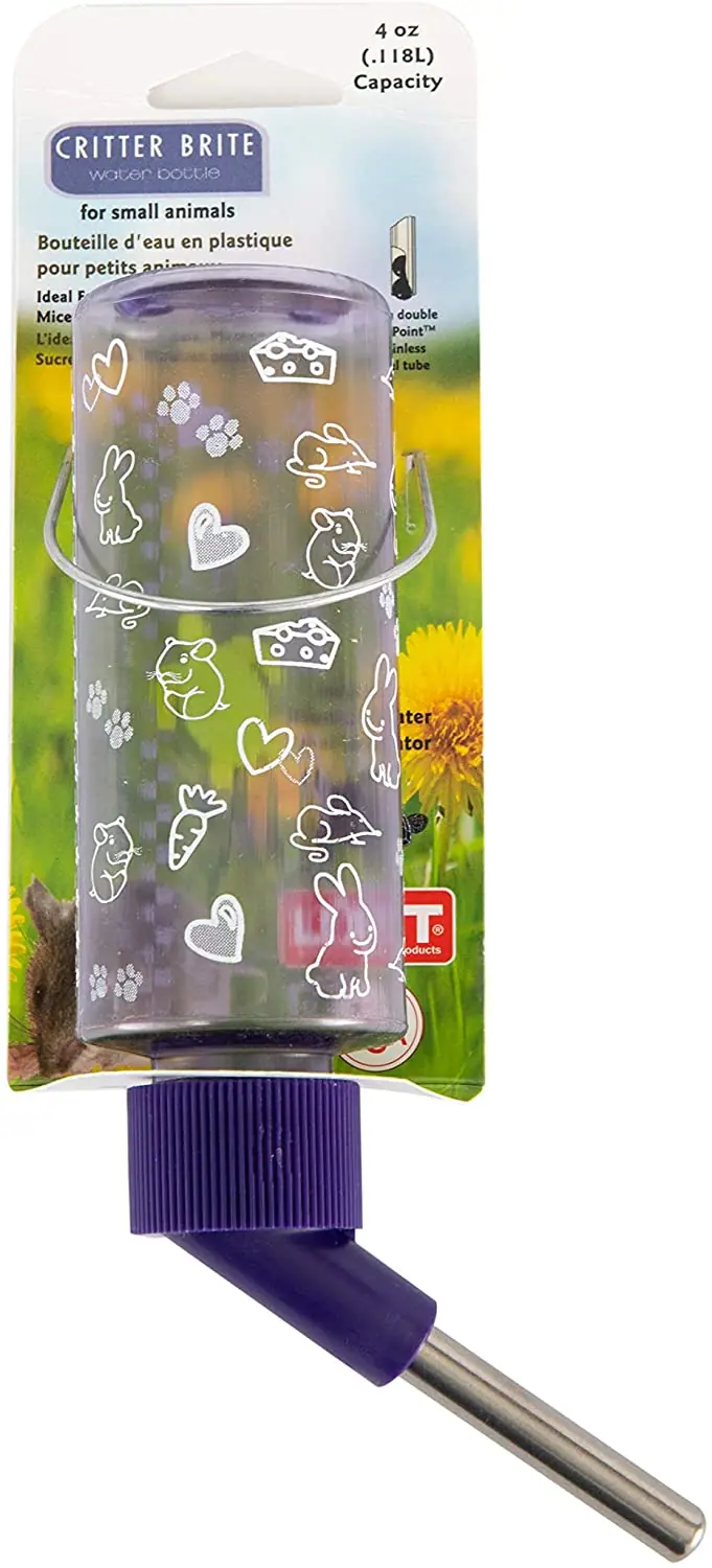 Lixit - Botellas de agua para ratones, hámsters enanos y pájaros pequeños., 4 onza, Púrpura translúcido