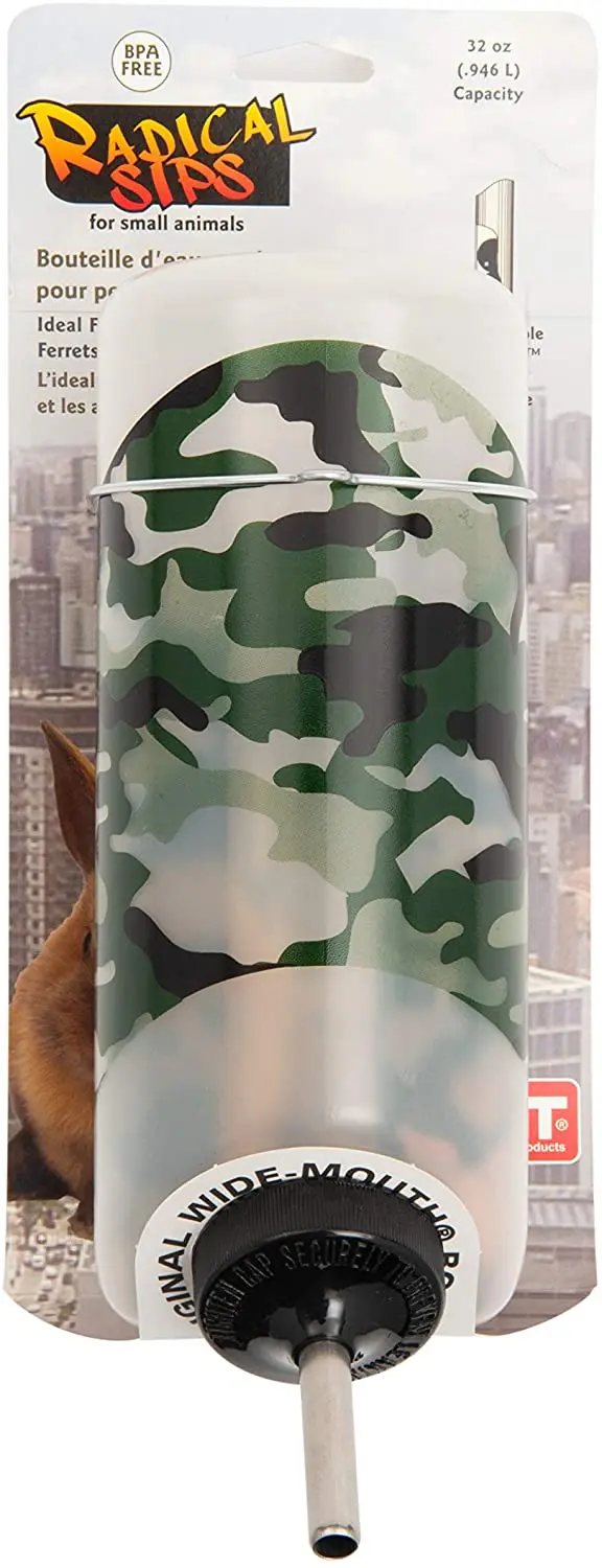 Lixit botellas de conejo de boca ancha de 32 oz con gráficos coloridos