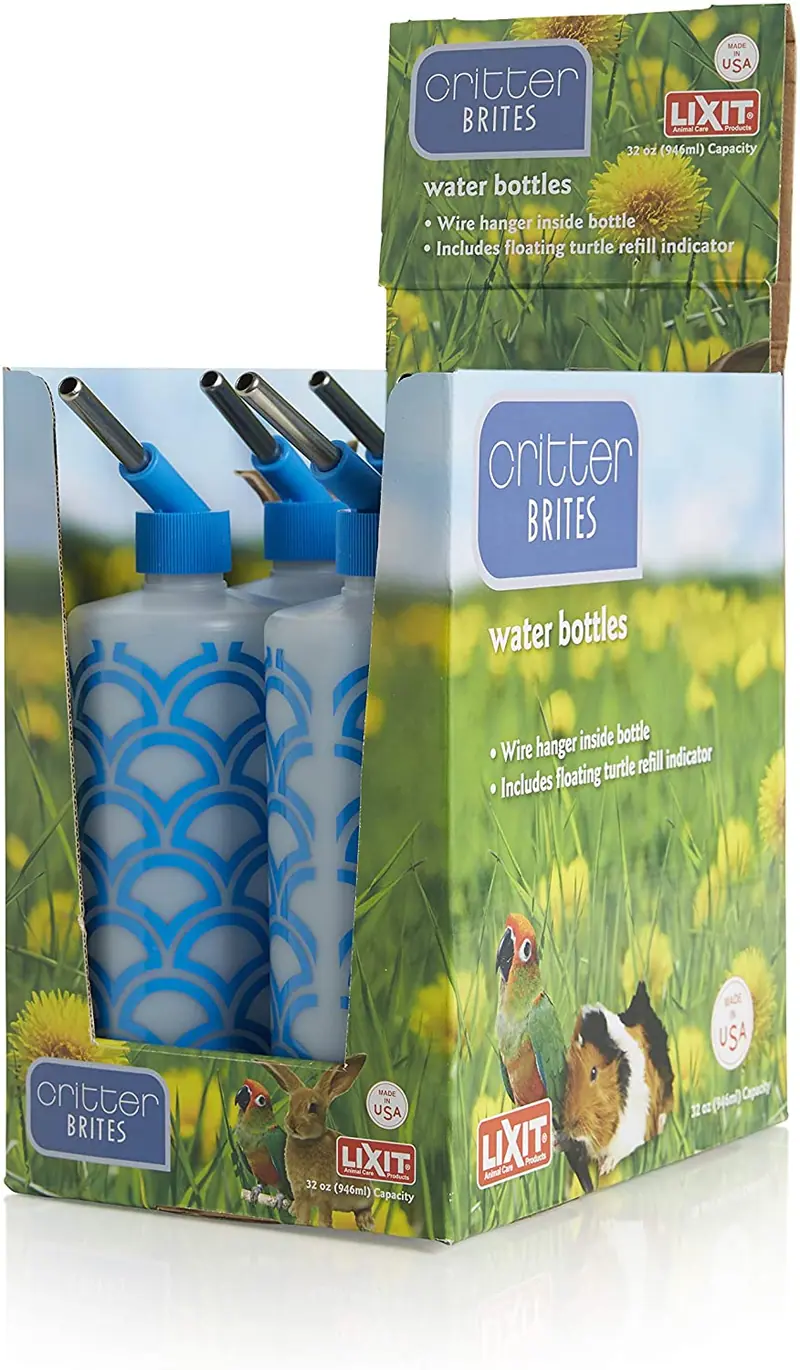 Lixit Corporation SLX0537 6-Pack Critter Brites Small Animal Water Bottles, 32-Ounce, Day Glow