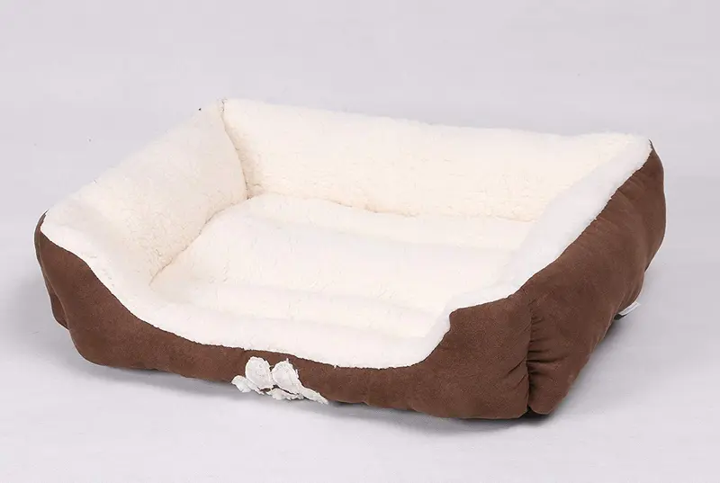 Long Rich Reversible Rectangle Pet Bed Dog Bed with Dog Paw Embroidery,Medium size, by Happycare Textiles