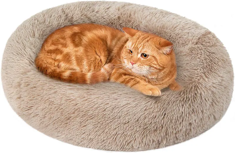 Love's Cabin - Cama para gatos de interior con calefacción para gatos con base impermeable y lavable a máquina, mullida cama de cojín para aliviar las articulaciones y mejorar el sueño
