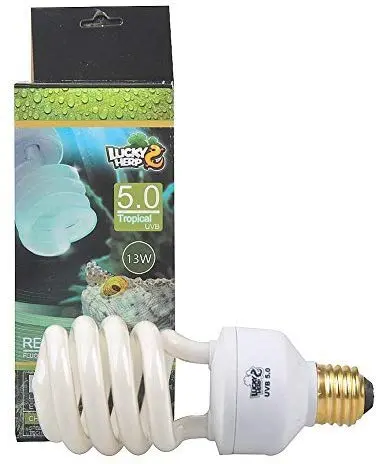 LUCKY HERP 5.0 UVB Fluorescent Tropical Terrarium Lamp,Compact Bulb,E26,13 Watts,26 Watts