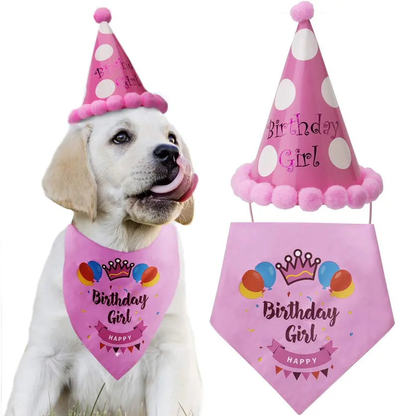 LUTER - Bandana de cumpleaños para perro, diseño de triángulo