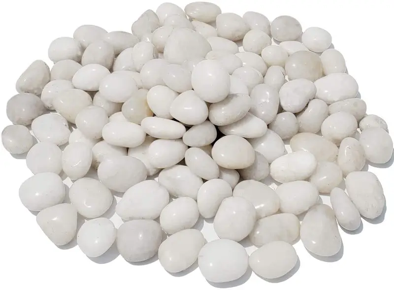 M--saltar 2 libras 1" – 2" grava tamaño natural piedras decorativas blanco pulido guijarros uso en cristalería, como jarrones, acuarios y terrarios para mejorar la apariencia