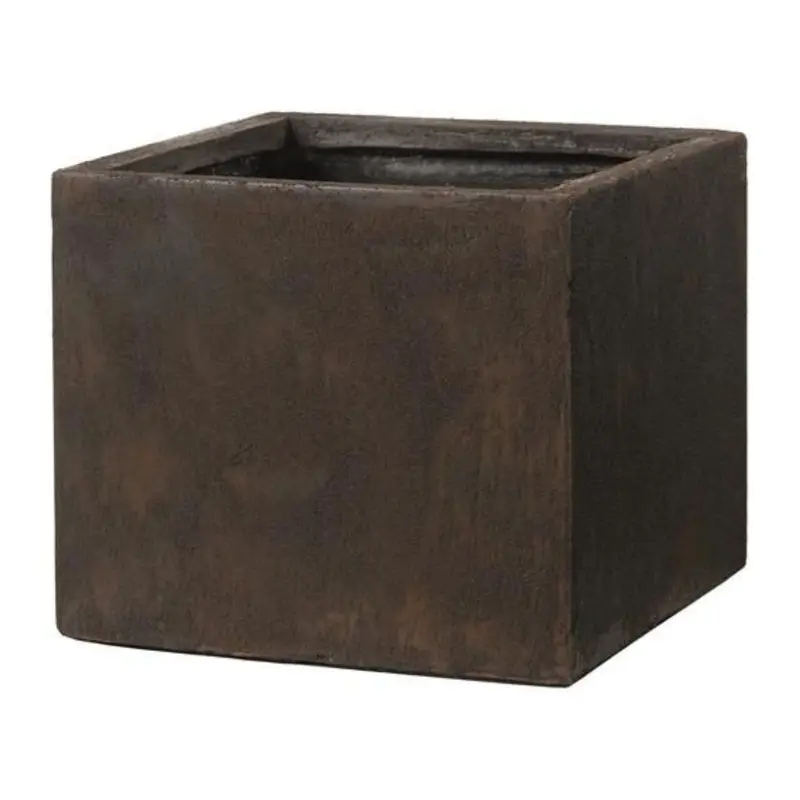MACETA CUBO RUST FIBRA 40 CM