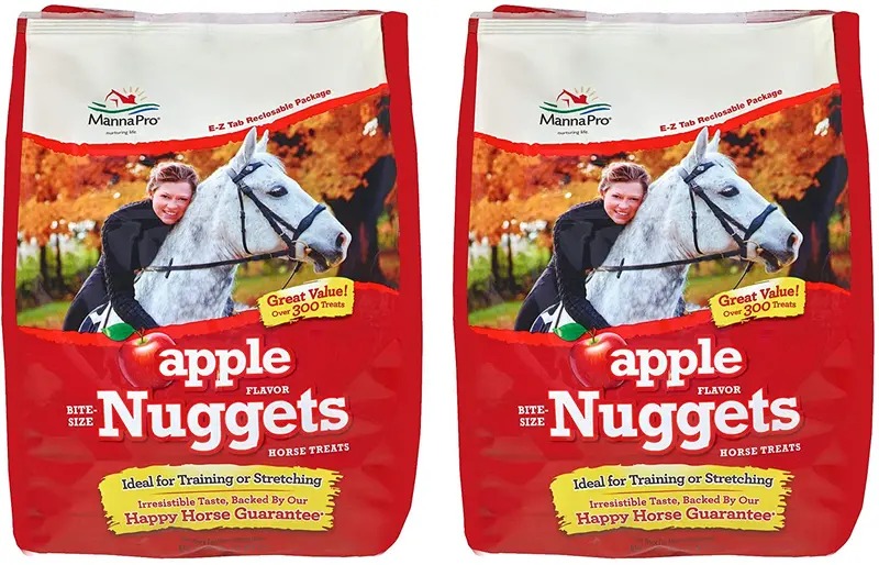 Manna Pro Manna - Manzana saborizada para caballos, Paquete de 2, Blanco