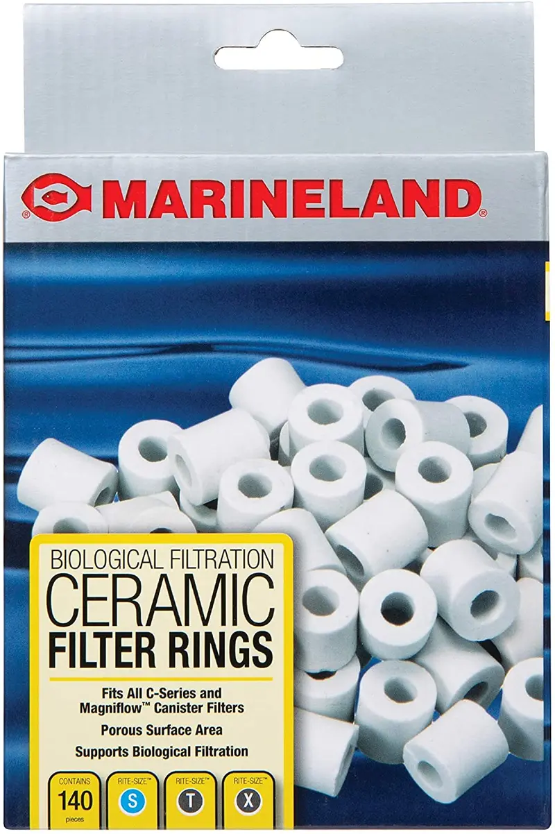 MarineLand Ceramic Filter Rings 140 Count, Supports Biological Aquarium Filtration, Fits C-Series and Magniflow, 140 Rings (PA11484)