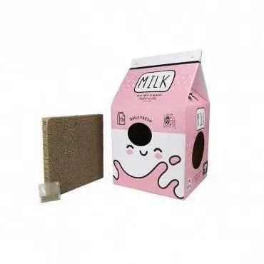 Maxi Caja De Leche Rosado Con Rascador