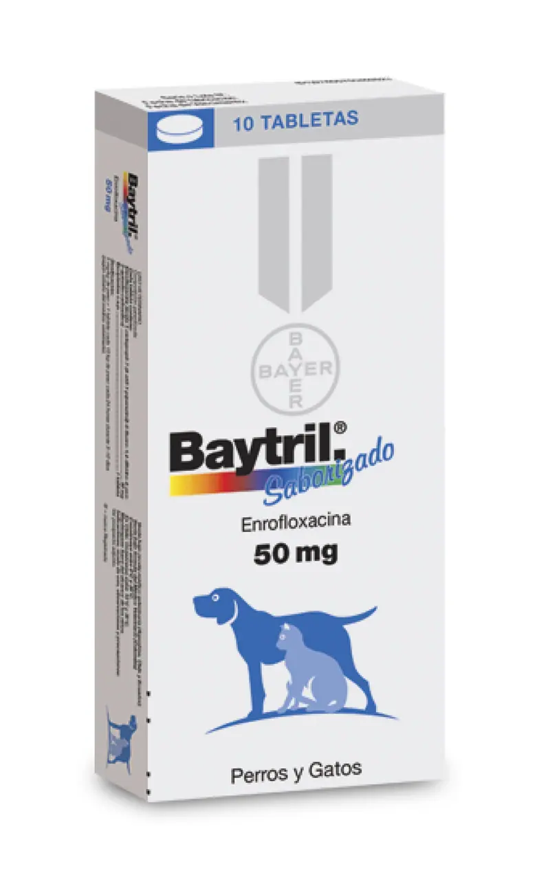 Medicamento Perro Y Gato Baytril 10 Tab De 50 Mg