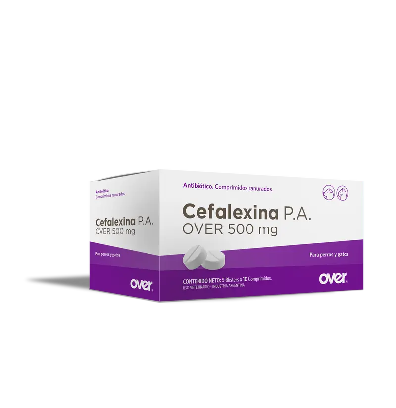 Medicamento Perro Y Gato Cefalexina Over 500 Mg X 10 Tab