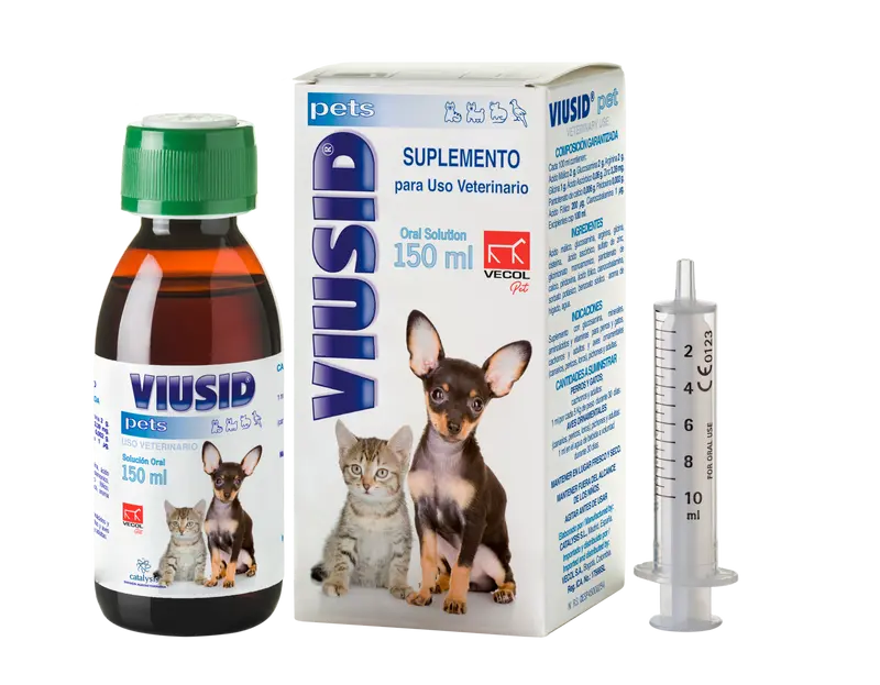 Medicamentos Gato Y Perro Viusid Pets (Antiviral)Fco X150Ml