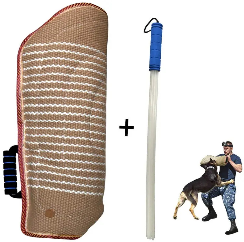 MelkTemn Professional Dog Bite Training Set Dog Bite Arm Sleeve with Whip Agitation Stick for Dogs Training Protection Biting Sleeve for Pitbull German Shepherd Puppy Biting Playing