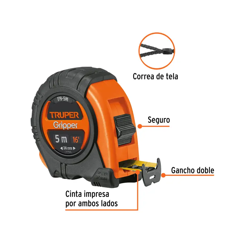 METRO FLEXOMETRO GRIPPERX 5 MT 14578