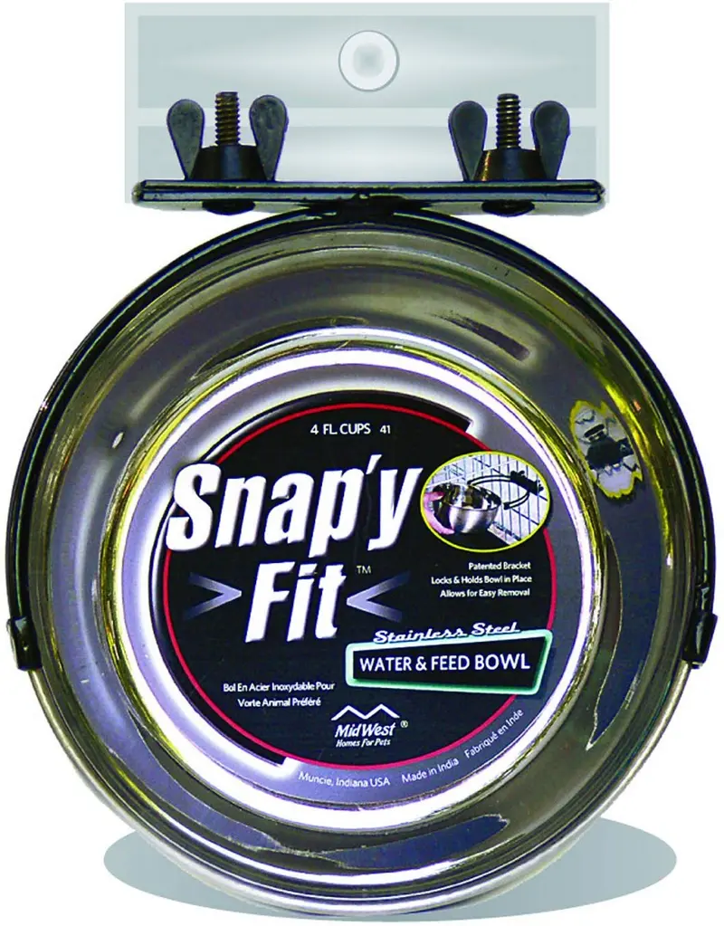 MidWest Homes for Pets Snap'y Fit - Cuenco para comida de acero inoxidable