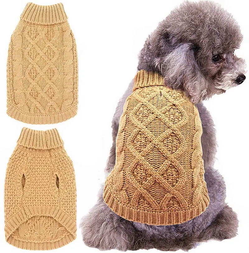 Mihachi – Sudadera para perro, abrigo de invierno, ropa clásica de punto para clima frío