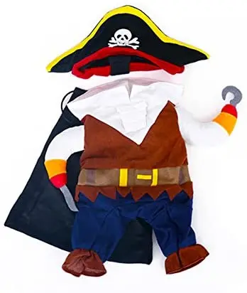 Mikayoo - Disfraz de piratas del Caribe, traje de Halloween con sombrero para perro y gato