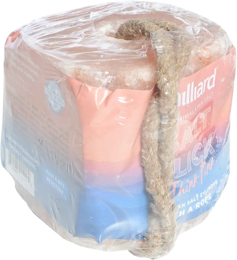 MILLIARD – 6 libras Lick para caballos, Ciervo, y el Ganado de sal del Himalaya – 6LB cubeta con cuerda