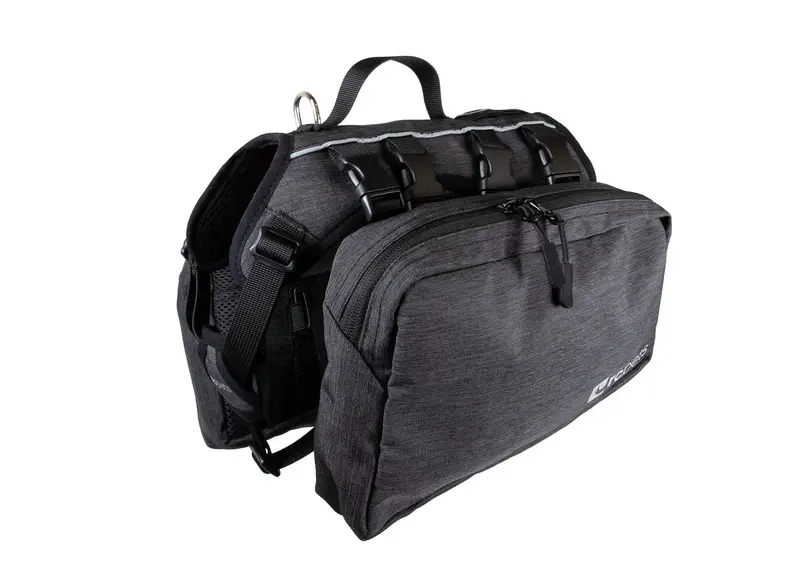 Mochila/Alforja y Arnés para Perros Para las Aventuras Diarias - Negro