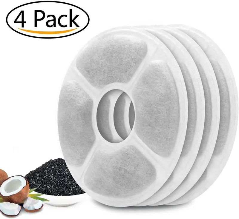 MOSPRO - Filtros de repuesto de carbono para fuente de mascotas, 6 paquetes de filtros de tecnología de carbono concentrado para dispensador automático de agua de flores Mospro para gatos y perros