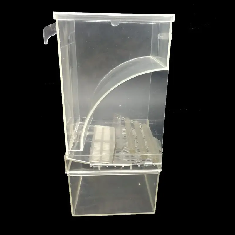 Mrli Pet - Comedero automático integrado para pájaros sin ensuciar, con jaula de perca, accesorios para Budgerigar, Canario, Cockatiel, Finch, Parakeet, Seed Food Container