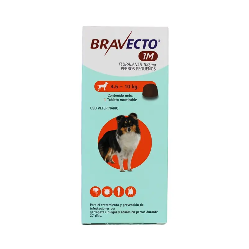 Msd Bravecto 100Mg 1Mes (4.5-10Kg) 1 Tableta