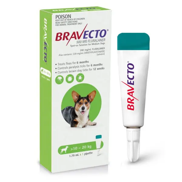 Msd Bravecto Pipeta 500 Mg Perros 10-20 Kg