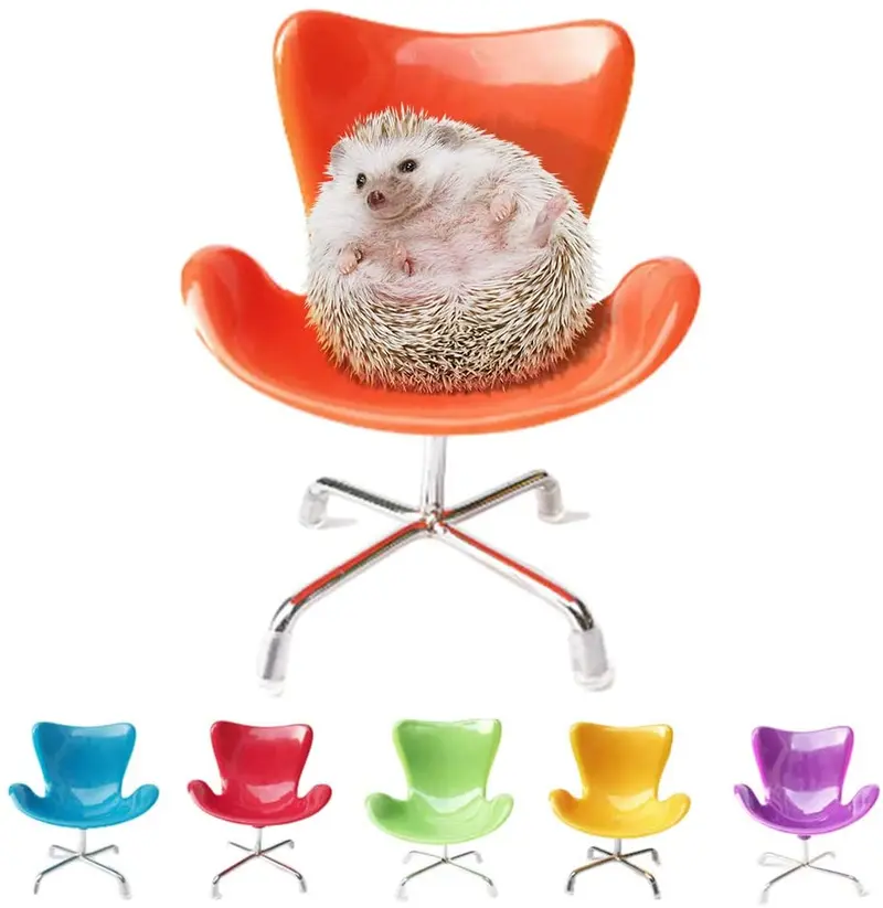 Mumax - Sillón de plástico para decoración de juguetes de erizo, accesorios para fotos, ideal para animales pequeños, hámster, pájaro, loro, rata, chinchilla, rata Gerbil enano