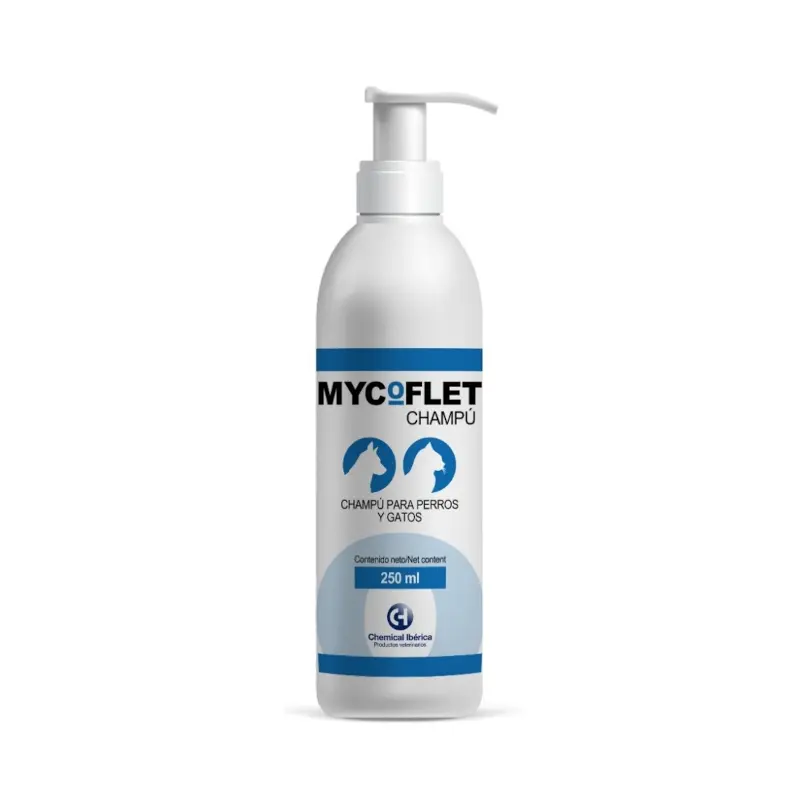 Mycoflet Champú 250 ml – Champú Antimicótico Veterinario para Perros y Gatos | Chemical Ibérica