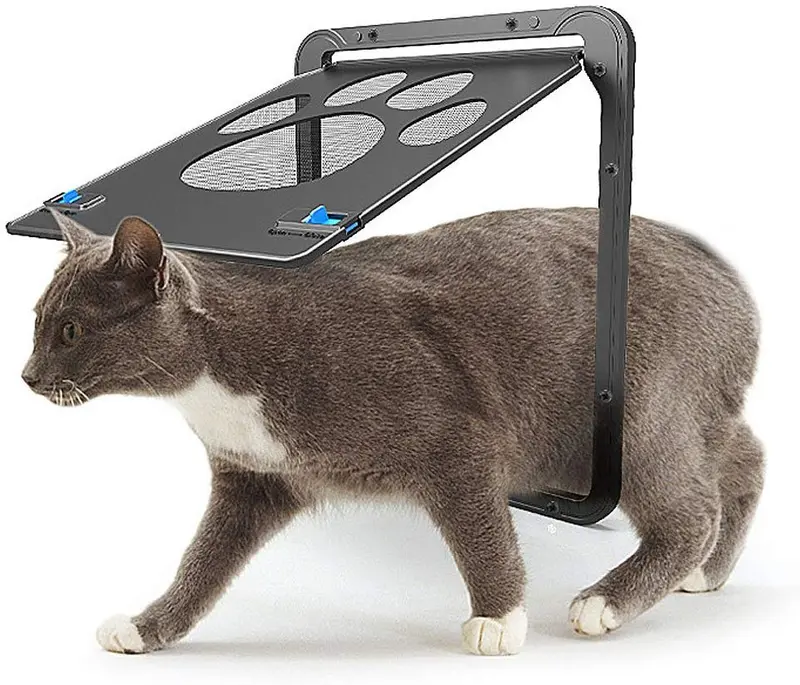 myfatboss mascota protector de puerta, mascota, perro, gato visualización Protector de puerta para puerta corredera, bloqueo automático/Con Cerradura